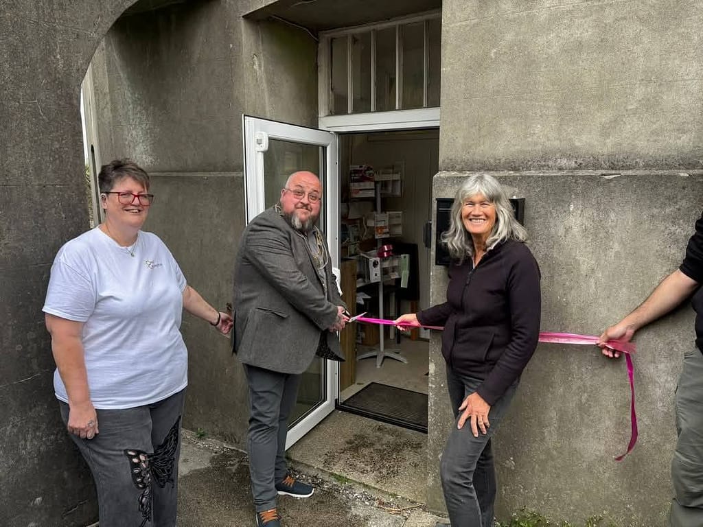 Opening day of Callington repair cafe with mayor of Callington Steve Pound
