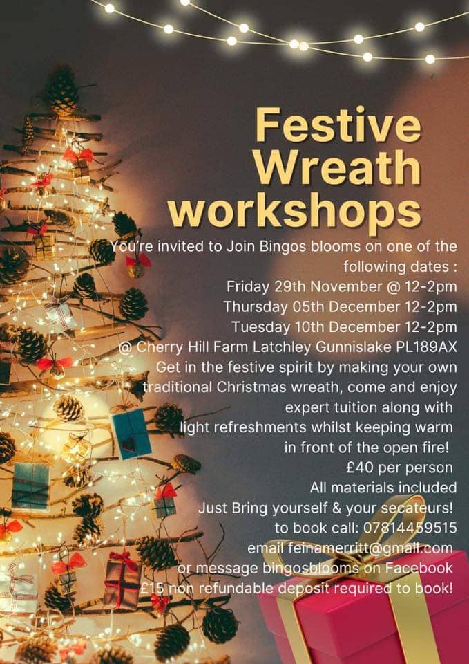 Festive Wreath workshop, near Callington poster 