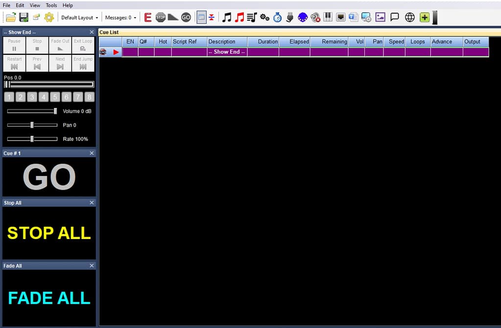 Multiplay Cue software, screenshot