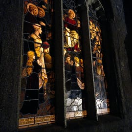 St Marys church, view of one of the stained glass windows
