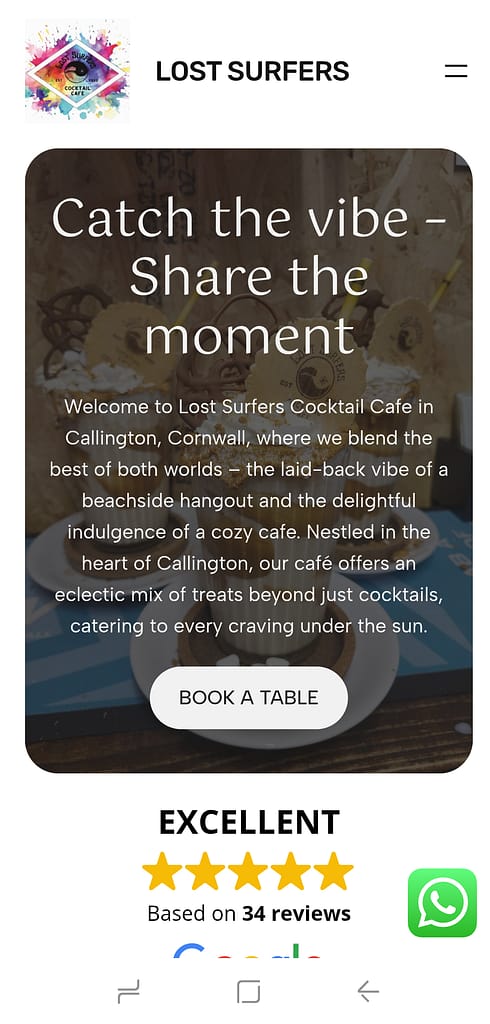 Lostsurfers new website. Screenshot