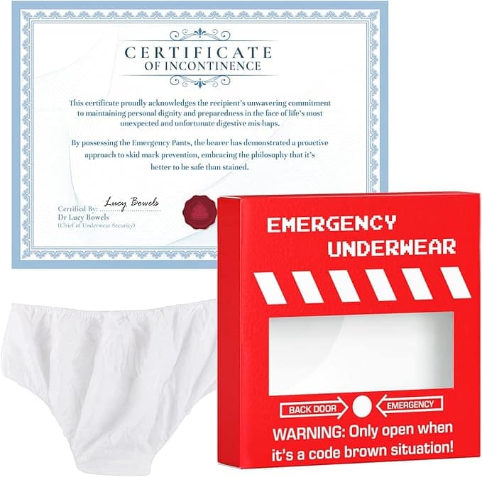 Joke Gift For Him Emergency Underwear Pants For Milestone Birthdays Funny Gift