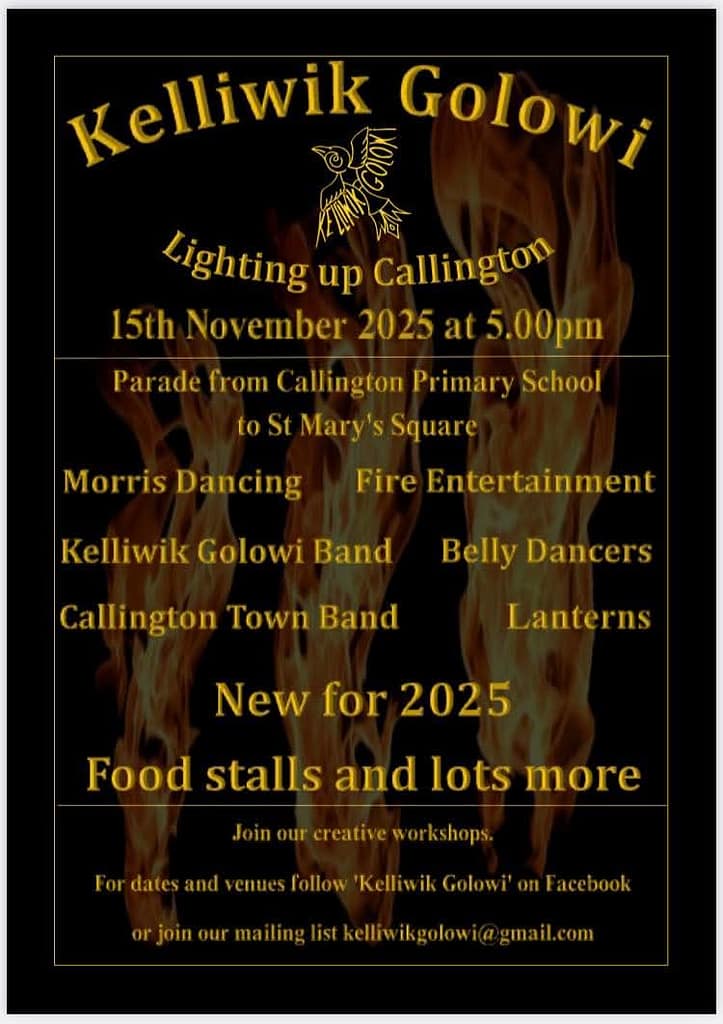 Kelliwik Golowi 2025, Lighting up Callington on 15th of November 2025