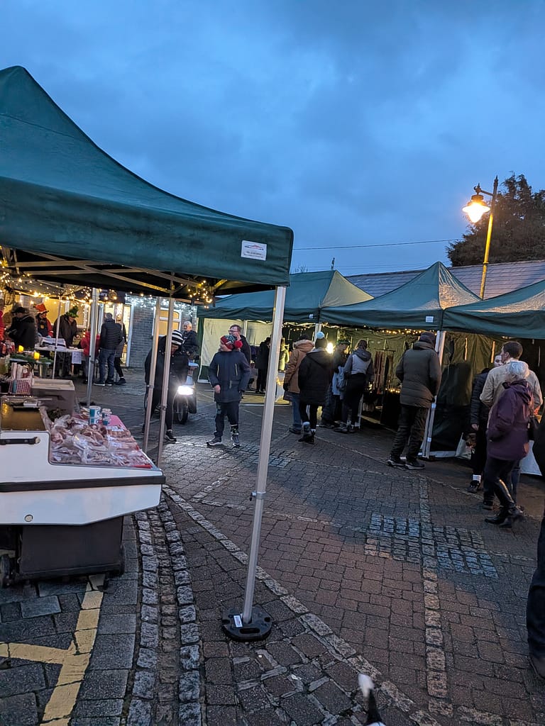 Callington Christmas market, in the pannier market