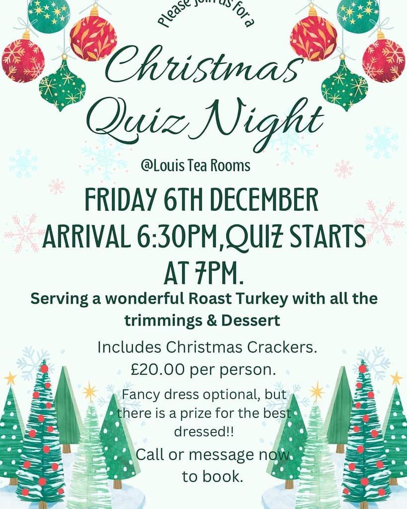 Christmas quiz Louis tea room, Callington 2024