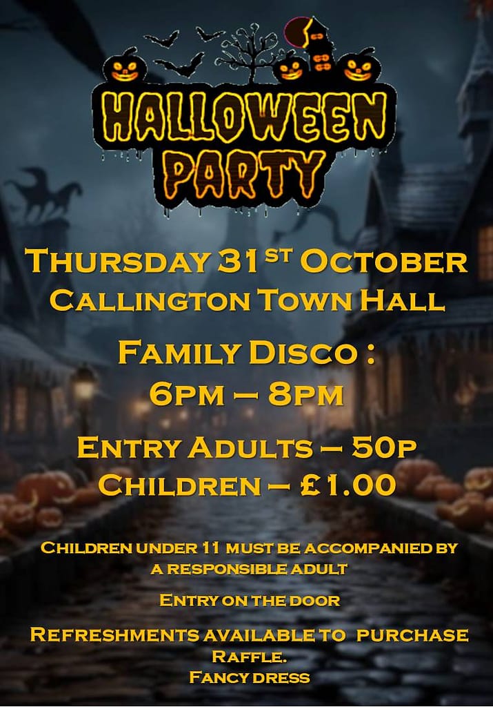 2024 Halloween party in Callington Town Hall, Family Disco party