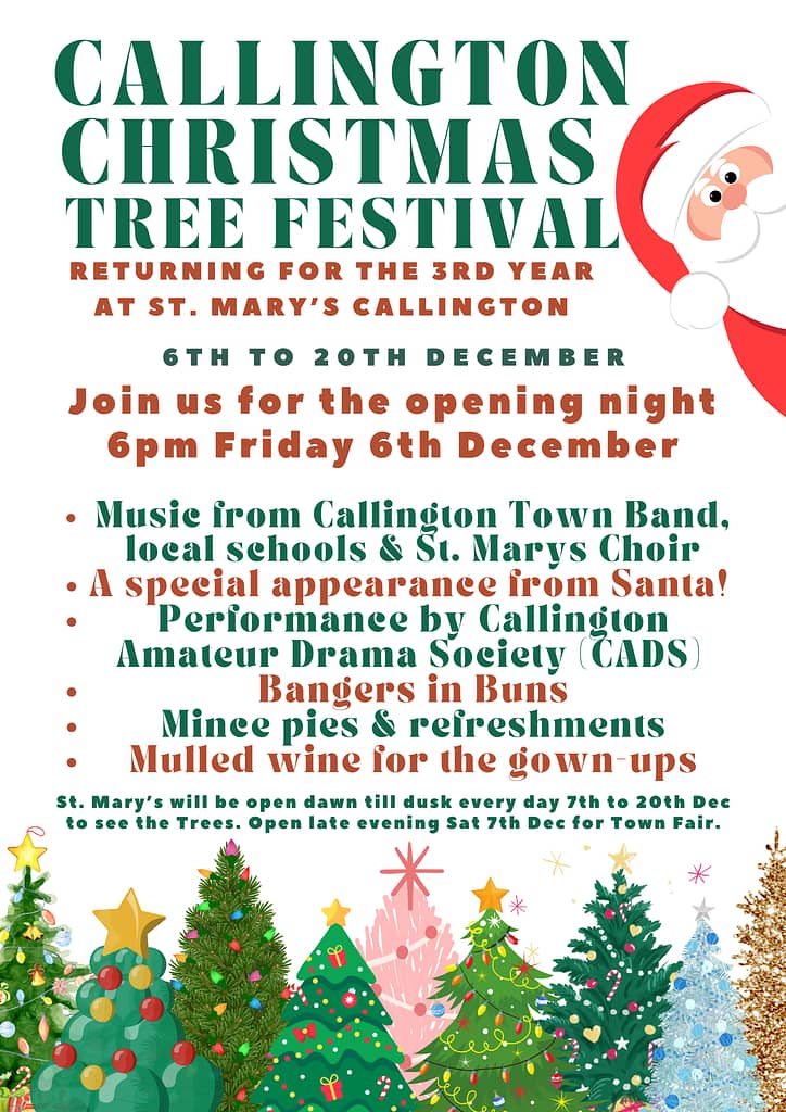 Christmas tree festival St.marys Church Callington 6th December 2024