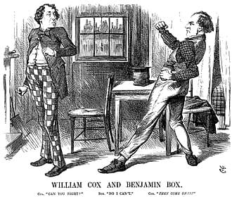 Poster advertising a production of the comic operetta Cox and Box at the Royal Gallery of Illustration, Regent Street, London, 1869