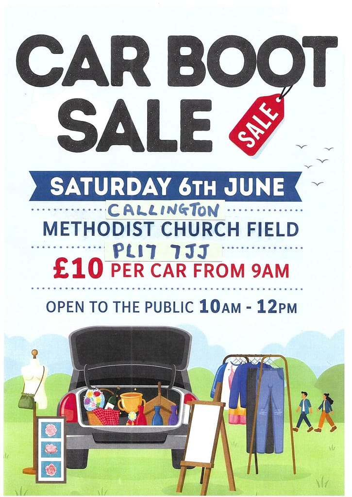 Car boot sale at Callington Methodist church field on 6th of June