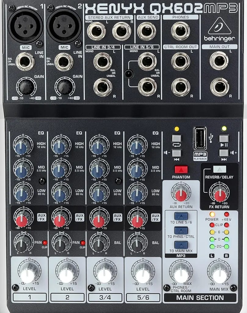 Behringer XENYX QX602MP3 6-Channel Mixer 